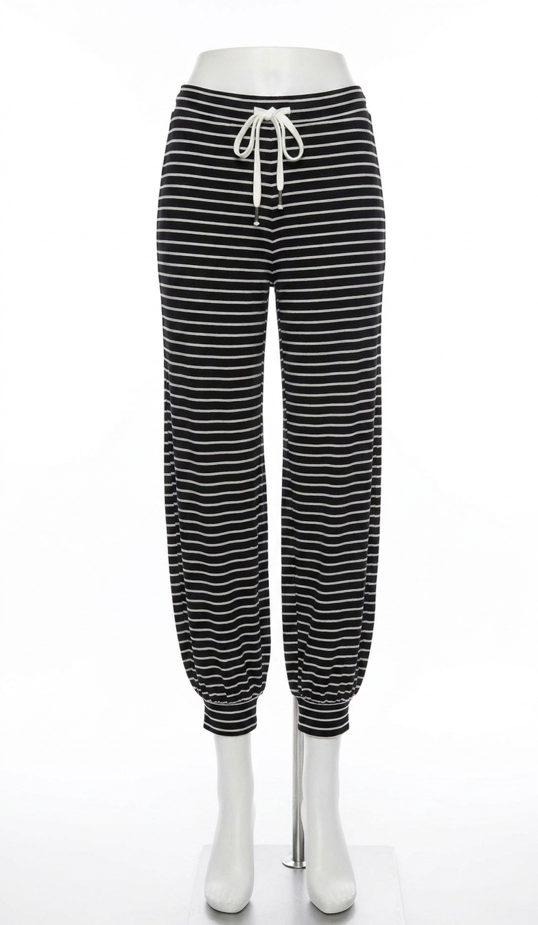 NEW CHASER weekend jogger in black/white stripe